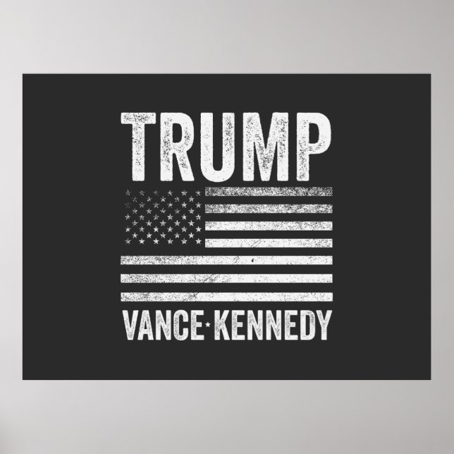 Affiche Trump Vance Kennedy Election 2024 - Drapeau améric (Devant)