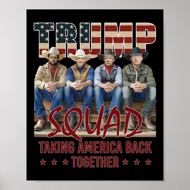 Affiche Trump Vance Kennedy Elon Squad Reprend l'Amérique (Devant)
