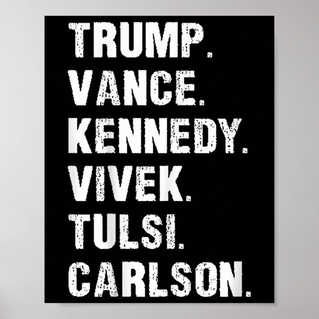 Affiche Trump Vance Kennedy Vivek Tulsi Carlson (Devant)