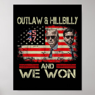 Affiche Trump Vance We Won Win Inauguration Day 2025 47th