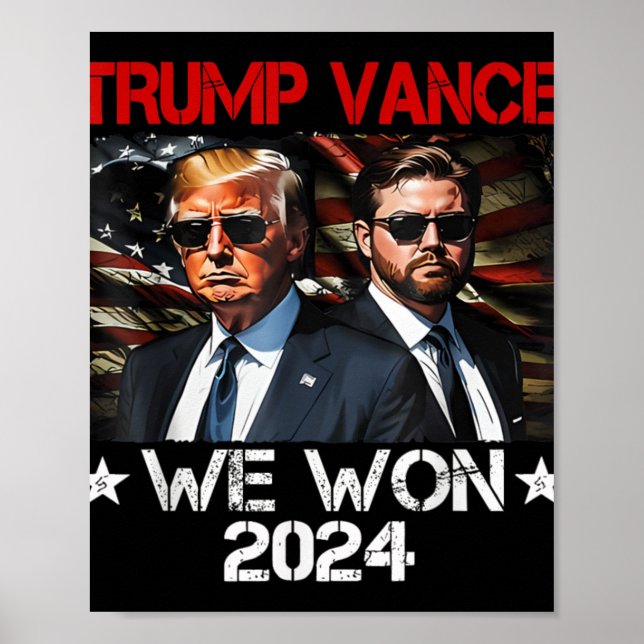 Affiche Trump Vance We Won Win Inauguration Day 2025 47th (Devant)