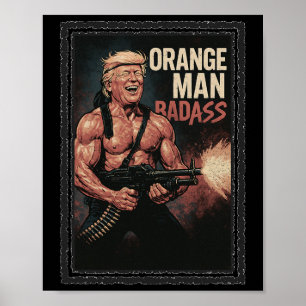 Affiche Trump Vintage 80s Action Hero - Funny Novelty Shir