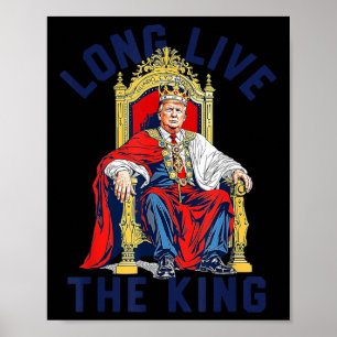 Affiche Trump vintage Vit Longtemps Le Roi Patrioti Améric