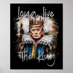 Affiche Trump Vive le roi drôle Trump Aquarelle Gr