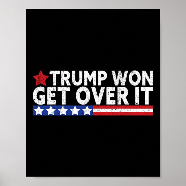 Affiche Trump Won Get Over It 2025 Flag Usa  (Devant)