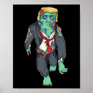 Affiche Trump Zombie Cute Président Halloween Drôle Cadeau