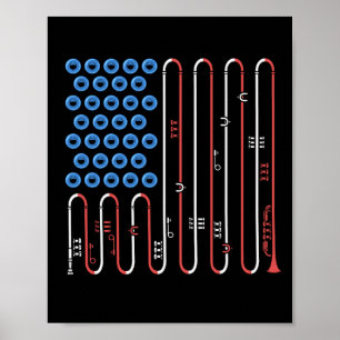 Affiche Trumpet Player 4 juillet Jazz Music USA Trumpet