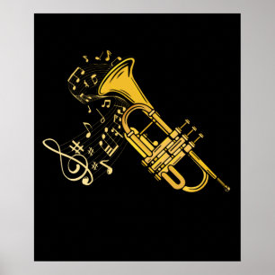 Affiche Trumpet Player Jazz Musique Cadeau Big Band Trumpe