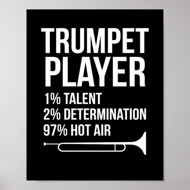 Affiche Trumpet Player Répéter l'instrument de musique (Devant)