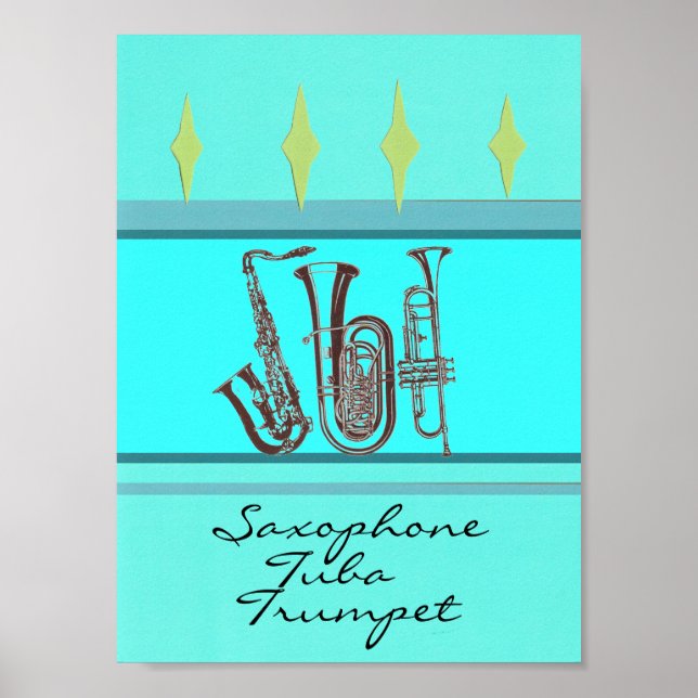 Affiche Trumpet tuba saxophone (Devant)