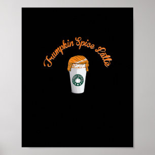 Affiche Trumpkin Citrouille Spice Latte Café de vacances