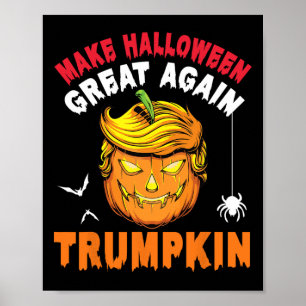 Affiche Trumpkin Citrouille Visage Faire Halloween Grande 