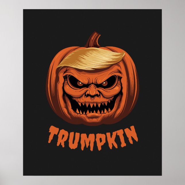 Affiche Trumpkin Grinning Donald Trump Halloween Citrouill (Devant)