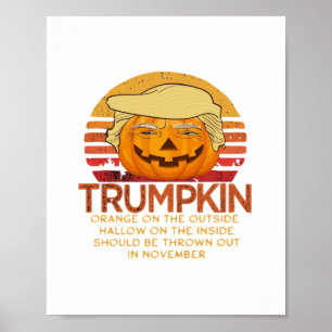 Affiche Trumpkin Halloween Funny Classic - Pumpk politique