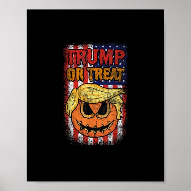 Affiche Trumpkin Ou Traiter Drôle Halloween Trumpkin (Devant)