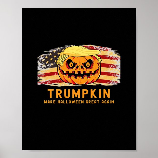 Affiche Trumpkin rendre Halloween grand encore Drapeau amé (Devant)