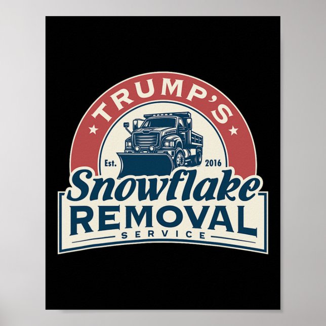 Affiche Trump's Snowflake Removal Service Funny Trump 2024 (Devant)