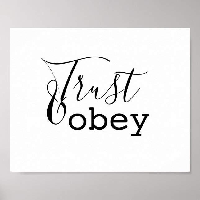 Affiche Trust & Obey - Typographie chrétienne (Devant)