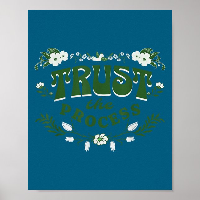 Affiche Trust The Process, Feminine Floral Sitive Motivati (Devant)