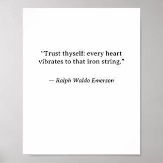 Affiche Trust Thyself — Ralph Waldo Emerson Minimalist Wal