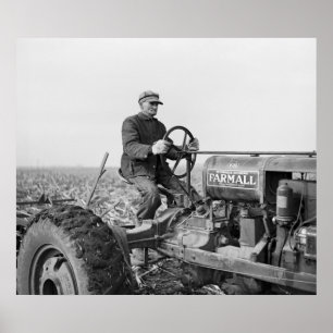 Affiche Trusty Old Tractor, années 1930