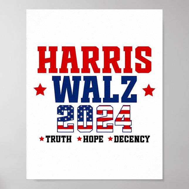 Affiche Truth Hope Decency Harris Wheimer Waltz 2024 Elect (Devant)