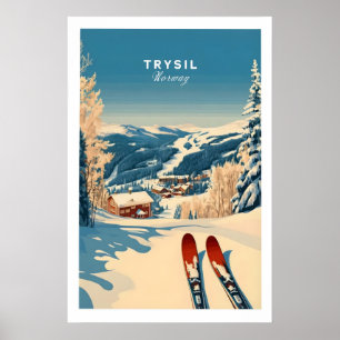 Affiche Trysil Ski Print Norvège Sports d'hiver 1