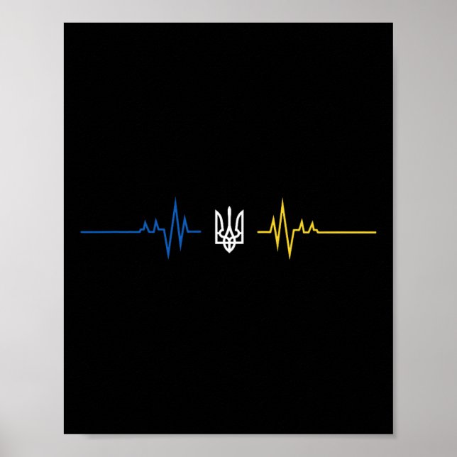 Affiche Tryzoub ukrainien Drapeau de l'Ukraine Battement d (Devant)