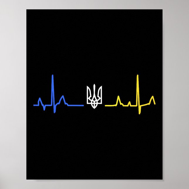 Affiche Tryzub trident Ukraine Zelensky drapeau ukrainien  (Devant)
