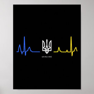 Affiche Tryzub Ukraine Drapeau Ukrainien Trident Zelensky 