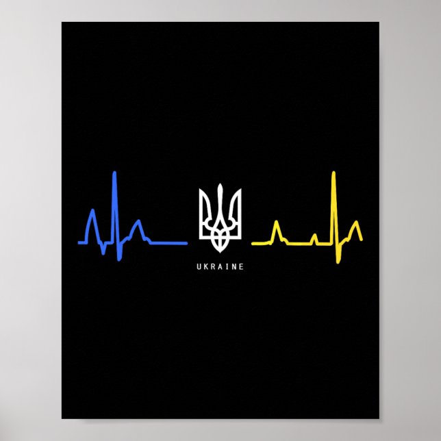 Affiche Tryzub Ukraine Drapeau Ukrainien Trident Zelensky  (Devant)