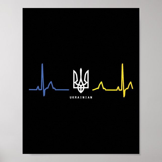 Affiche Tryzub ukrainien Drapeau de l'Ukraine Trident Zele (Devant)