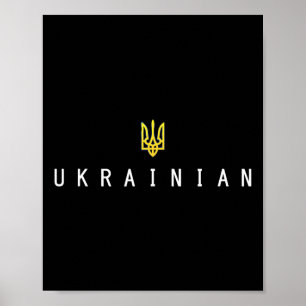 Affiche Tryzub ukrainien Zelensky Ukraine Trident Militair