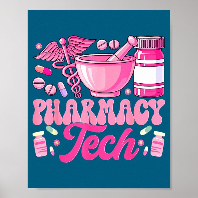 Affiche Tshirt Technicien en pharmacie Technicien Pharmaci (Devant)