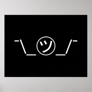 Affiche Tsu Kana Shrug Emoticon -\_ ㋡_/+Japonais Kaomoji
