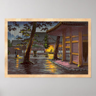Affiche Tsuchiya Koitsu Croquis Takanawa Sengakuji Temple
