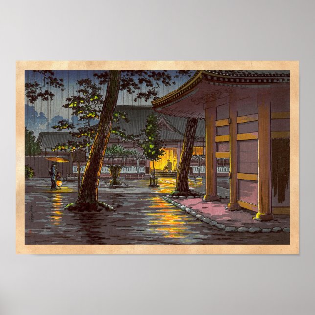 Affiche Tsuchiya Koitsu Croquis Takanawa Sengakuji Temple (Devant)