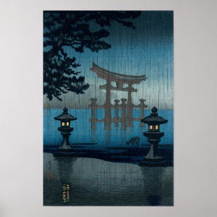 Affiche Tsuchiya Koitsu - Miyajima sous la pluie
