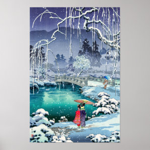 Affiche Tsuchiya Koitsu - Neige de printemps à Maruyama