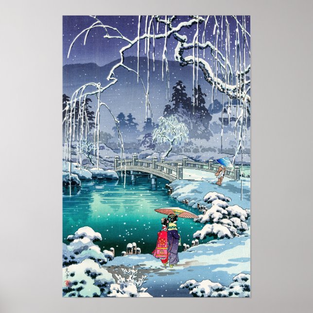 Affiche Tsuchiya Koitsu - Neige de printemps à Maruyama (Devant)
