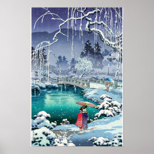 Affiche Tsuchiya Koitsu - Neige de printemps à Maruyama