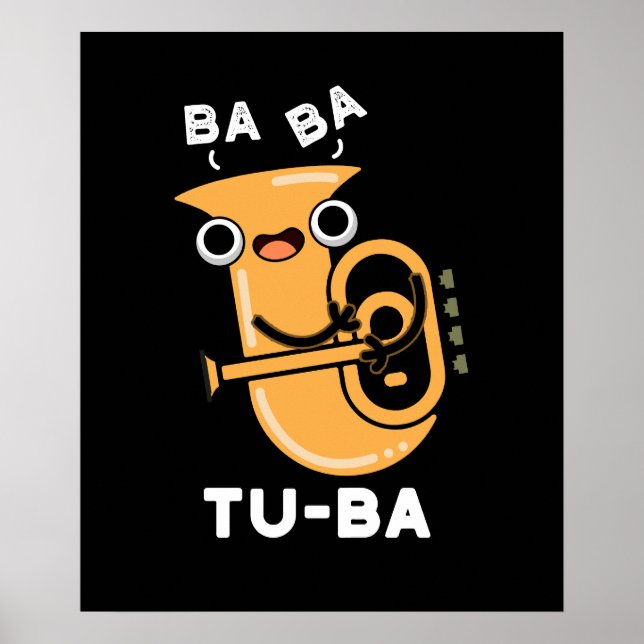 Affiche Tu-ba Blagues de Tuba Drôle Fond Sombre (Devant)