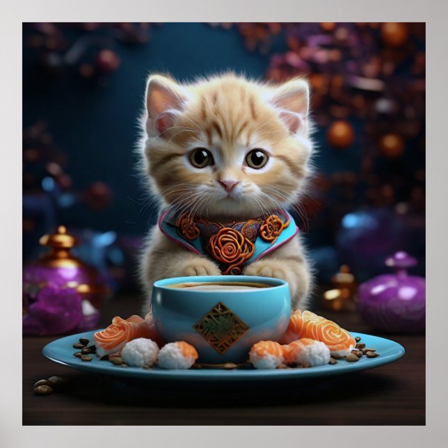 Affiche Tu es le thon à mon sushi" - Kitten Love (Devant)
