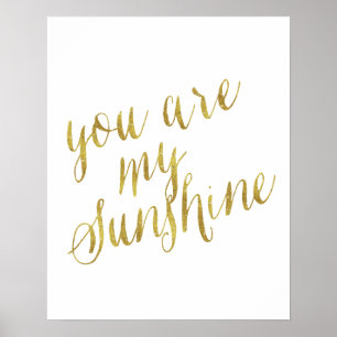 Affiche Tu Es Ma Citation De Soleil Faux Gold Foil Sparkly