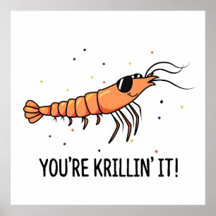 Affiche Tu fais rire Krillin Pun de crevette drôle