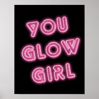Tu Glow Girl Hot Pink Typographie