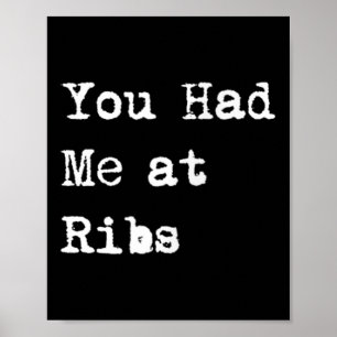 Affiche Tu M'as Eu Aux Côtes Drôle De Barbecue À Ribs