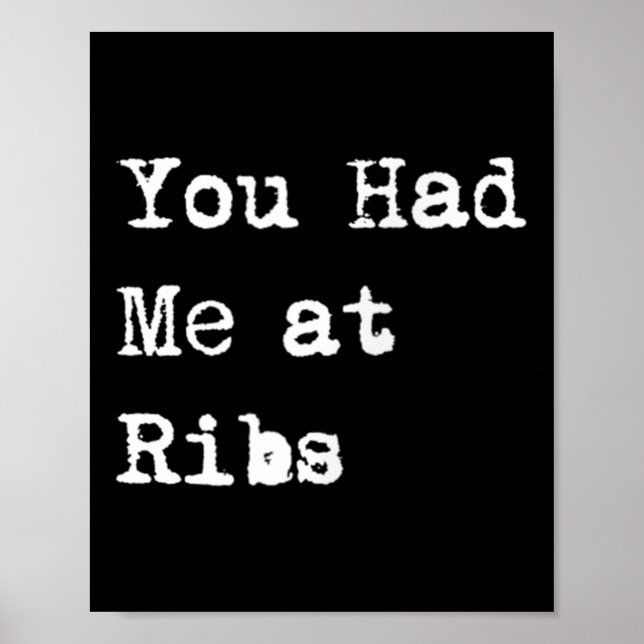 Affiche Tu M'as Eu Aux Côtes Drôle De Barbecue À Ribs  (Devant)