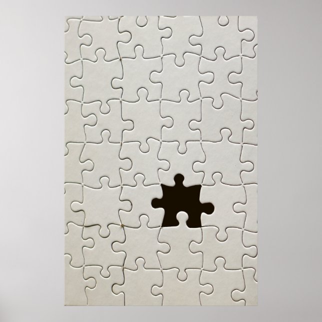 Affiche Tu Me Complètes Romantique Noir et Blanc Puzzle (Devant)