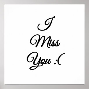 Affiche Tu me manques triste émoticône